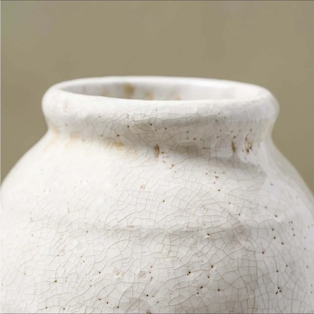 Marie Small Distressed Crackle Ceramic Vase - Magnolia